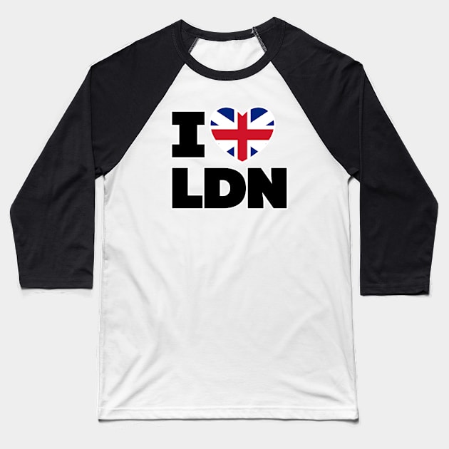 I Heart London Baseball T-Shirt by David Hurd Designs